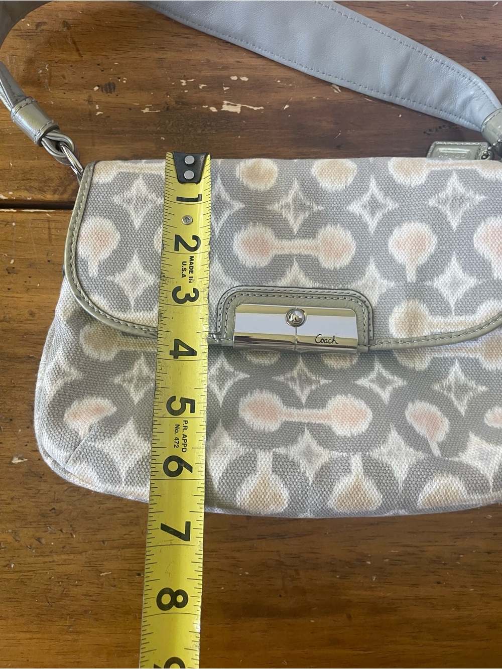 COACH KRISTIN OP ART SIGNATURE SHOULDER HANDBAG BAG PURSE HOBO 45376 - Picture 10 of 12